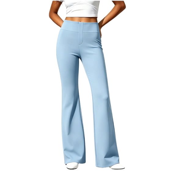 Women's High Waist Flare Yoga Pants, Ghalytn Stretch Bootcut Casual Trousers with Back Pockets