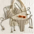 thumbnail image 2 of Women's Striped Bikini Swimsuit Two-piece Swimsuit Set Camel L, 2 of 4