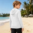 thumbnail image 6 of RUTAYY Boys Hooded Long Sleeve Athletic Tops Solid Color Loose Fit Kids Active Layering Tops White, 6 of 8