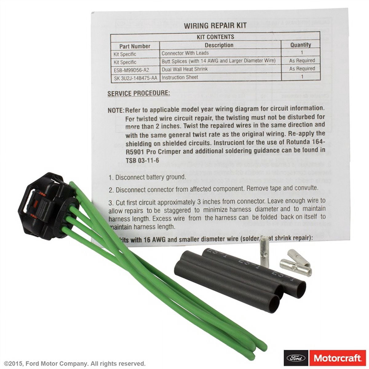 Motorcraft WPT-1099 Fuel Rail Pressure Sensor Connector Fits select: 2013-2018 FORD FOCUS, 2013-2019 FORD ESCAPE