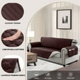 thumbnail image 6 of Sanmadrola Sofa Cover 100% Waterproof Couch Slipcovers Washable Non-Slip Furniture Protector with Pockets/Elastic Straps/Silicone Backing for Kids Pets Dogs, Brown, Loveseat, 6 of 9
