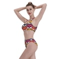 thumbnail image 5 of Daiia Fox Face printed 2 piece Swimsuit Bikinis for Women High Waisted Racerback Bathing Suits Summer Tummy Control Scoop Neck Swimwear-Small, 5 of 8