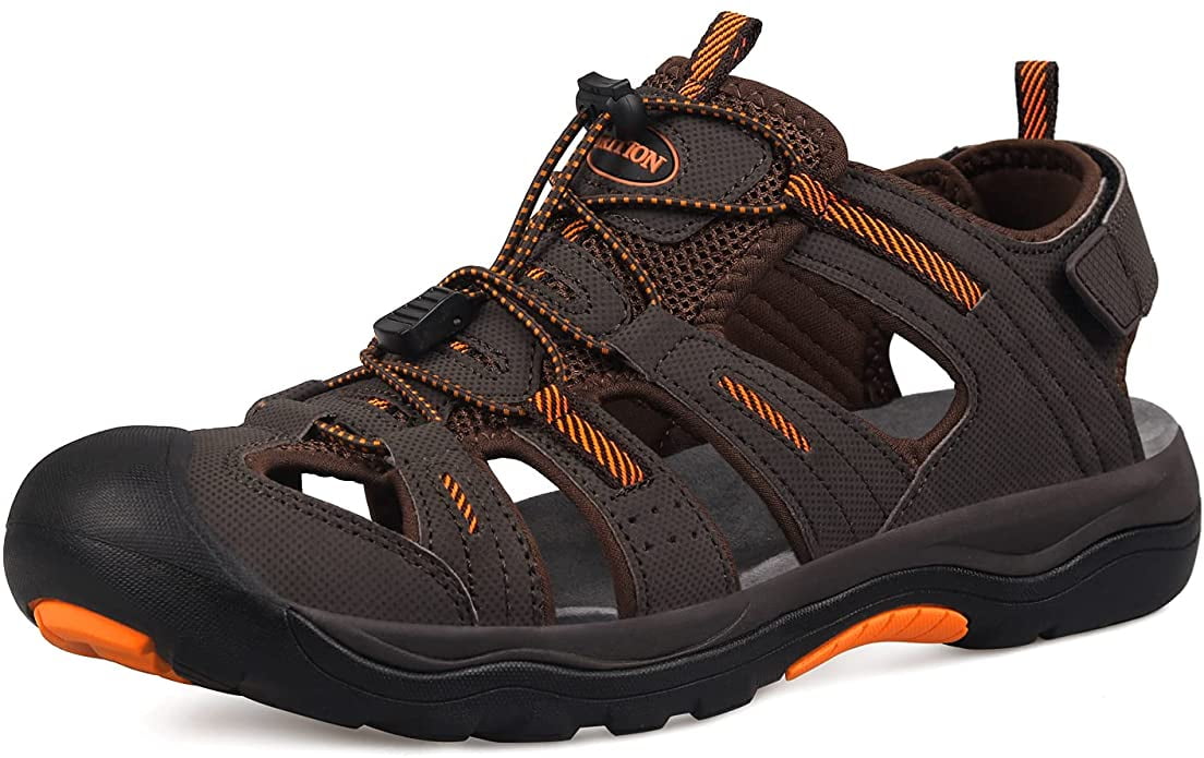 Buy GRITION Mens Outdoor Hiking Sandals Closed Toe Waterproof Fisherman ...