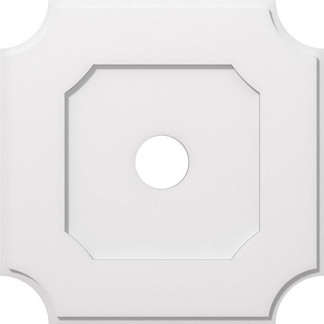 Ekena Millwork CMP24LE-04000 24 Po OD x 4 Po ID Carré Locke Architectural Grade PVC Contemporain Médaillon de Plafond