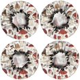 thumbnail image 2 of Shower Caps,Red Mushroom Plant White Pattern Waterproof Shower Cap for Women 4 Pieces,Double Reusable Hair Cover for Shower PEVA Elastic Stretch Hem, 2 of 7