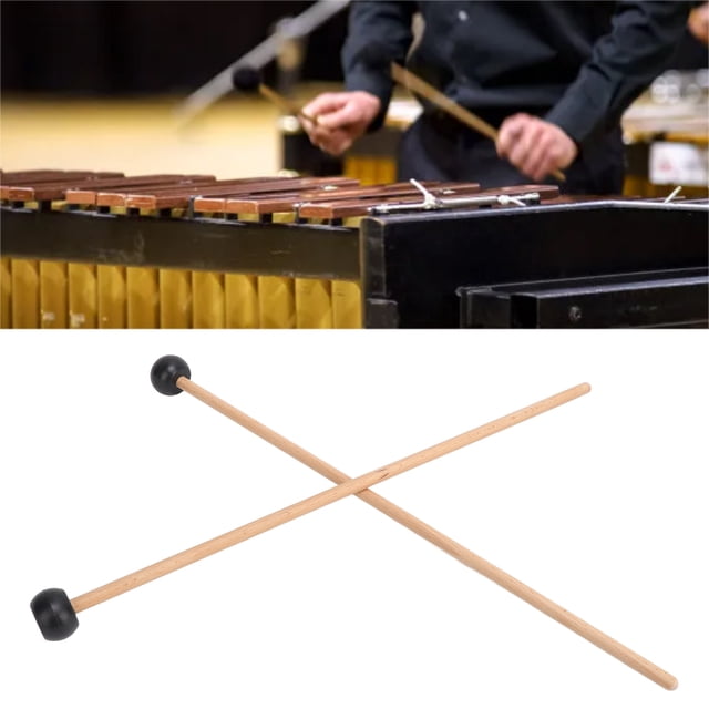 Glockenspiel Mallet, Comfortable Grip 2PCS Multifunctional Wide Application Compact 15.5 Inch Solid Wood Handle Xylophone Mallet Durable For Daily Practice