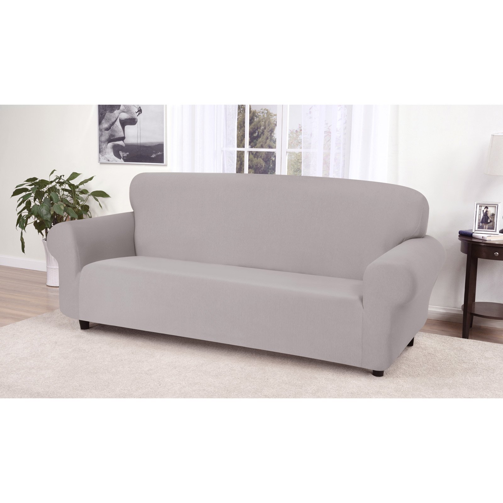 Madison Industries Solid Jersey Sofa Cover