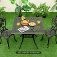 thumbnail image 2 of GVN 35.4 Inch Aluminum Patio Square Dining Table with Umbrella Hole-Bronze, 2 of 10