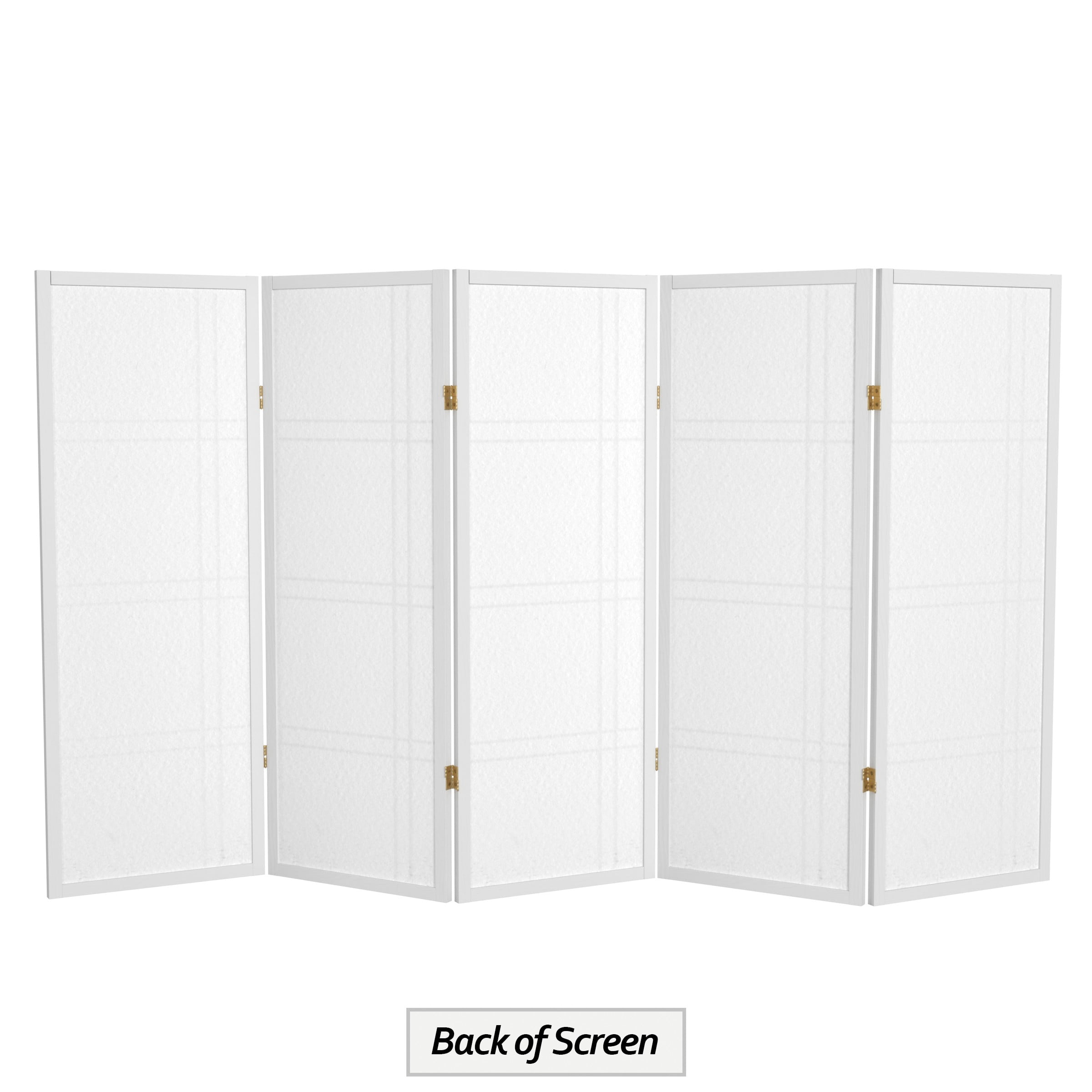 4 ft. Tall Japanese Design Double Cross Lattice Screen - White - 6 Panels