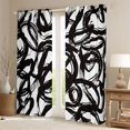 thumbnail image 2 of Manfei Abstract Kitchen Curtains, Art Hippie Scribble Black Out Curtains Pack of 2 (42x63 Each), Black and White, 2 of 6