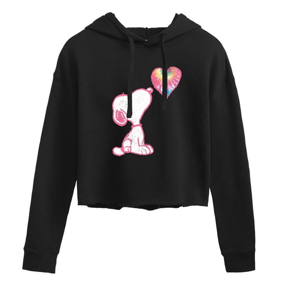 Peanuts - Snoopy Pastel Rainbow Heart - Ladies Cropped Hoodie
