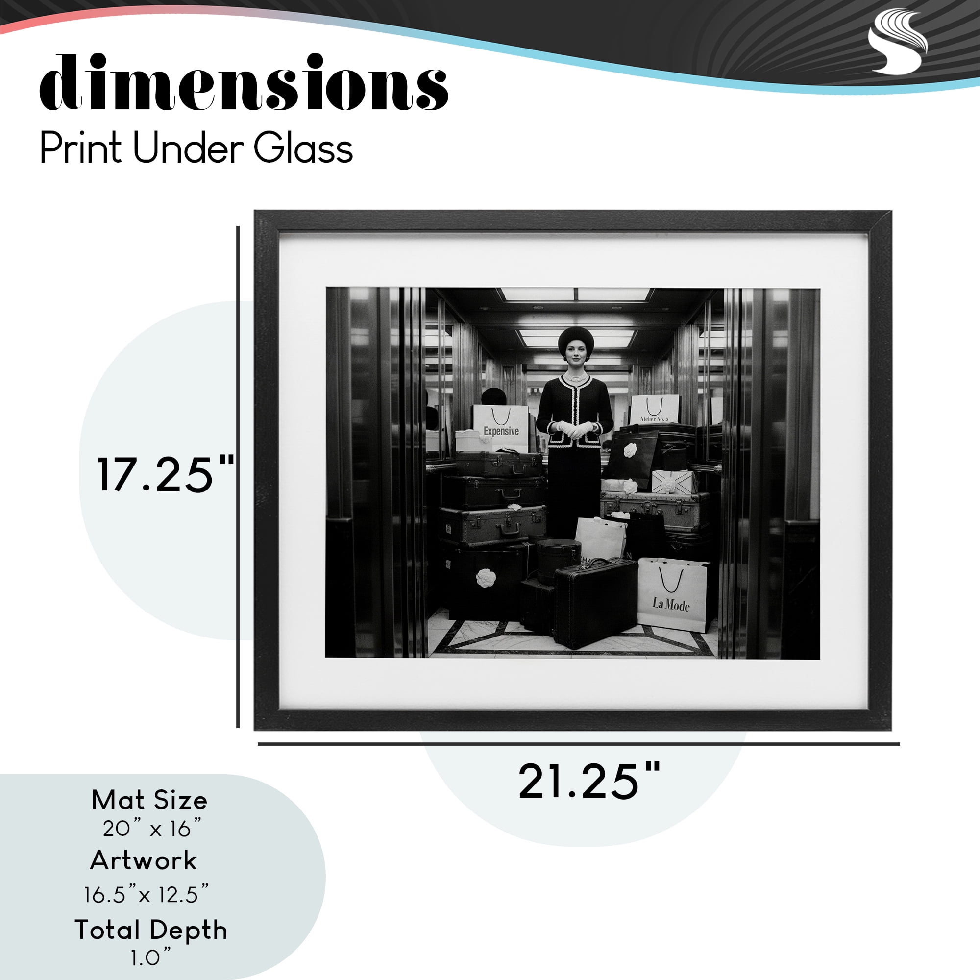 Stupell Industries Elevator Chic Shopping Black Framed Print Under Glass, design by A Barefoot Stylist