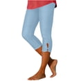 thumbnail image 2 of Women's High Waisted Imitation Jean Leggings Casual Yoga Pants Shorts, 2 of 8