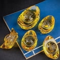 thumbnail image 3 of Chinese Style Citrine Ingot Gold Crystal Glass Colored Glaze Wealth Money Craft, 3 of 8