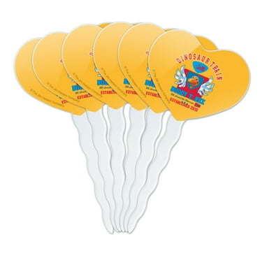 Dinosaur Train Established 2010 All Aboard! Heart Love Cupcake Picks Toppers Decoration Set of 6