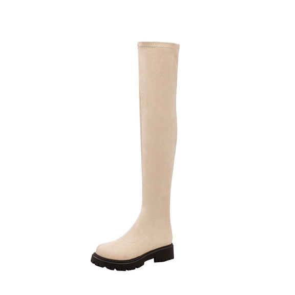 Fesfesfes Western Boots Women Sexy RECREATIONAL FASHION Elastic Boot Is Low Follow SWEET THIN Thin Boot CROSSES Knee Long Boot Female US:6.5(38)