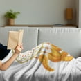 thumbnail image 3 of Aztec Soft Flannel Fleece Throw Blanket, Graphic of Golden Yellow Dreamcatcher Native Indigenous Cultural Style, Cozy Plush for Indoor and Outdoor Use, 70" x 90", Marigold White, by Ambesonne, 3 of 5