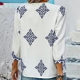 thumbnail image 3 of Aloohaidyvio Long Sleeve Tops,Women's Fashion Printed Fashion Printed 3/4 Sleeve V-neck Top, 3 of 3
