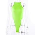 thumbnail image 6 of LMLYSoH Summer Women's Sleeveless Halter Romper, Sexy High Neck Bandage Slim Stretch Bodysuit, 6 of 8