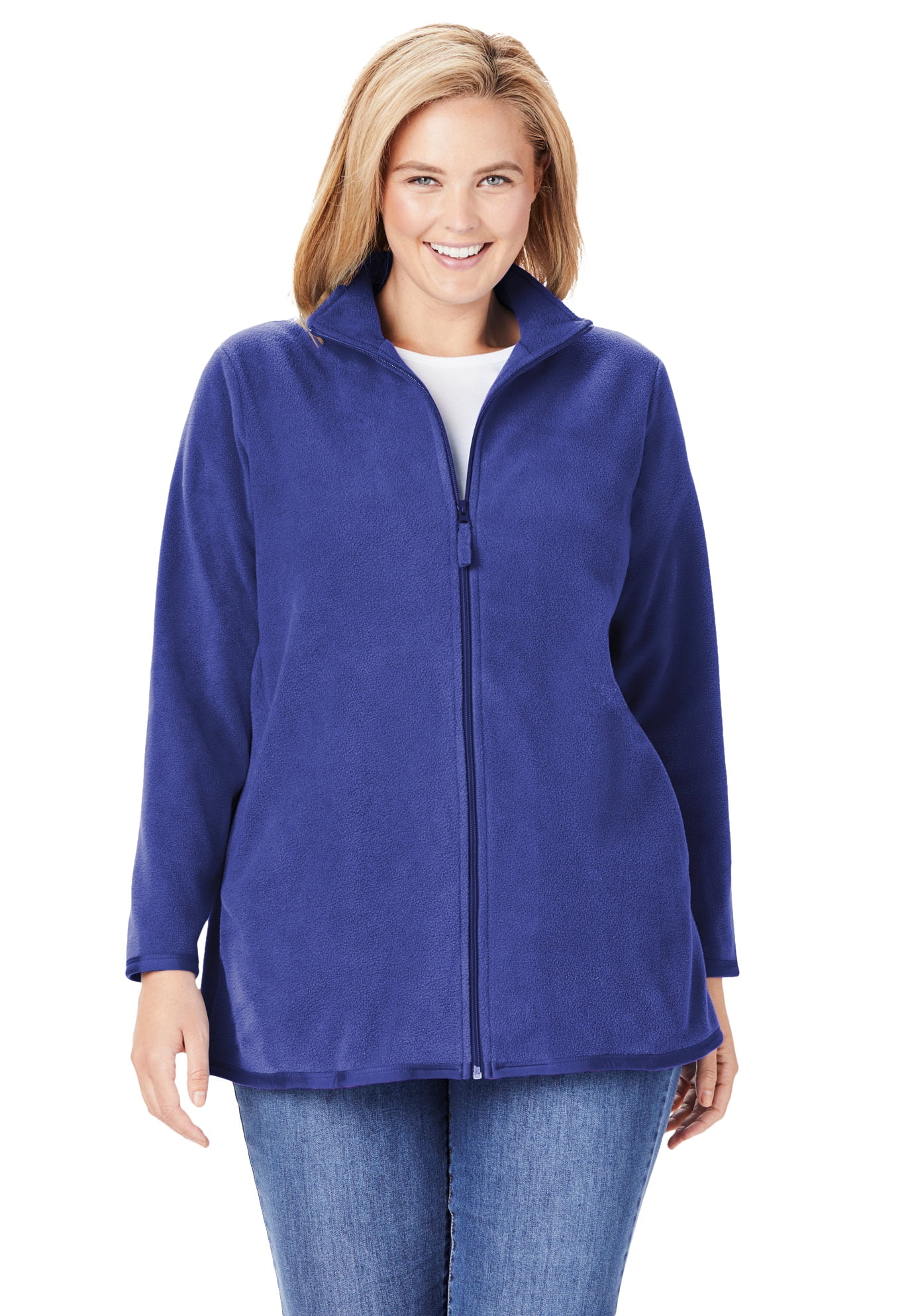 Woman Within Woman Within Women's Plus Size ZipFront Microfleece