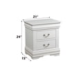 thumbnail image 3 of White Finish Bedroom (e. King). Timeless Bed With Slats And Stylish Nightstand Metal Accents 2pcs King) In - . Classic Strong Construction Modern Accessories, 3 of 5