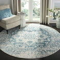 thumbnail image 3 of SAFAVIEH Madison Katina Traditional Area Rug, Teal/Ivory, 6'7" x 6'7" Round, 3 of 8