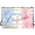thumbnail image 3 of Boots or Bows Gender Reveal Backdrop Boy or Girl Baby Shower Party Decorations Blue Pink Watercolor Cowboy Boots Pink Bows Photography Background Cake Take Banner Photo Booth Props, 3 of 3