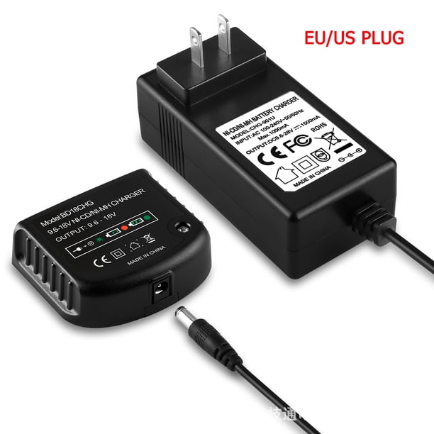 Cargador de Batería Multivoltios de 9,6 V-18 V para Batería Black Decker Ni-Cd Ni-Mh Hpb18 Hpb18-Ope Hpb12 Hpb14 Fsb14 Fsb18 Fs120Bx
