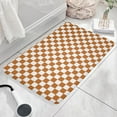 thumbnail image 3 of Orange and White Checkerboard Flannel Non Slip Door Rugs,Washable Door Mats Indoor,Decorative Door Mats,Dirt-Resistant and Absorbent Doormat for Entrance,Bedroom,Kitchen,Bathroom,31.5"x17", 3 of 4