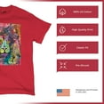 thumbnail image 4 of Tee Hunt Dean Russo Colorful Lion Head T-Shirt Wild Life King Roar Men's Tee, Red, Large, 4 of 5