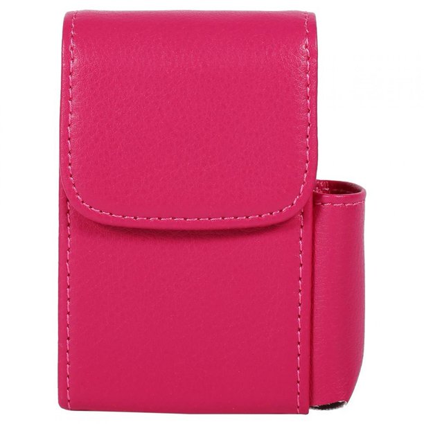 Mumusuki Estuche para Cigarrillos Cuero de PU Funda para Tabaco Encendedor Titular Tarjeta de identificación Contenedor de Almacenamiento Hombre Mujer Negro Rosa(Rojo) Suministro Para el Hogar Octpeak NO