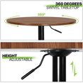 thumbnail image 6 of GVJMTKP 23.5'' Round Pub Table   Degree Swivel Cocktail  Table with Black Leg  Adjustable Height Range 27.5"-35.7" for Living Room Kitchen (Brown), 6 of 7