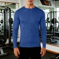 thumbnail image 2 of Couche de Base de Cyclisme Homme Couleur Unie à Manches Longues Col Rond Extensible Couche de Base Tenue de Mise en Forme Haut de Cyclisme Extérieur Matériau en Fibre de Polyester, 2 of 9