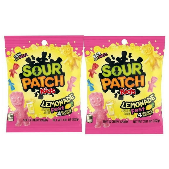 Sour Patch Kids Lemonade Fest Artifically Flavored with 4 Delicious Flavors Pack of 2