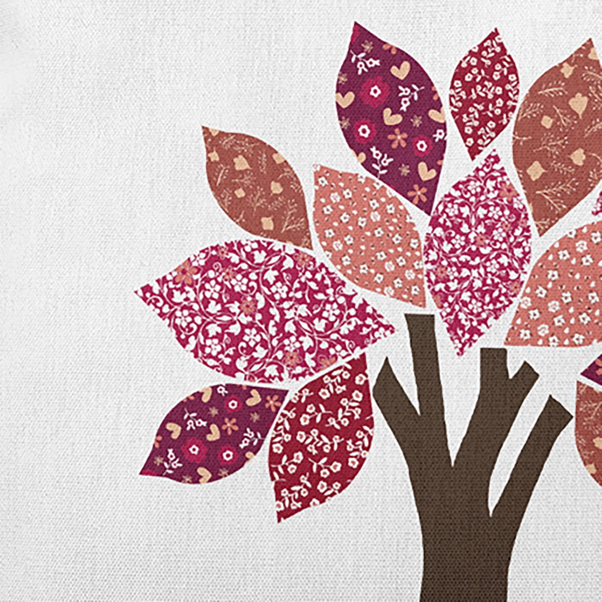 20" x 20" Simply Daisy Printed Quilt Tree Polyester Indoor/Outdoor Pillow, Fuschia Qty 1