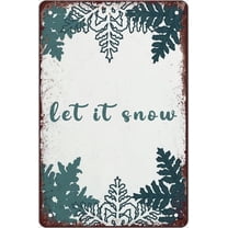 Vintage Tin Sign Let It Snow Sign For Home Living Room Bedroom Decor Gift Coffee Shop Funny Garage Man Cave Wall Decor,8×12inch