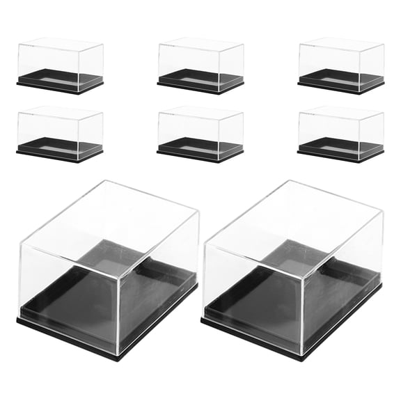 LOLIPPYY 8-Piece Assorted Color Plastic Rock Display Boxes for Home Decor, Collectibles Storage and Organization Solutions