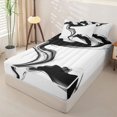 thumbnail image 2 of Homewish Abstract Fluid Ink Zipper Twin Comforter Sets with Fitted Sheet and 2 Pillowcases,Contemporary Art Zipper Bedding Set,Black,Reversible,4pcs, 2 of 8
