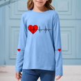 thumbnail image 6 of Girls Medical Shirt Future Doctor Long Sleeve Top Heartbeat EKG Graphic Soft Kids Tee for Kids to 14 Years Light Blue,Size 2-3 T, 6 of 6