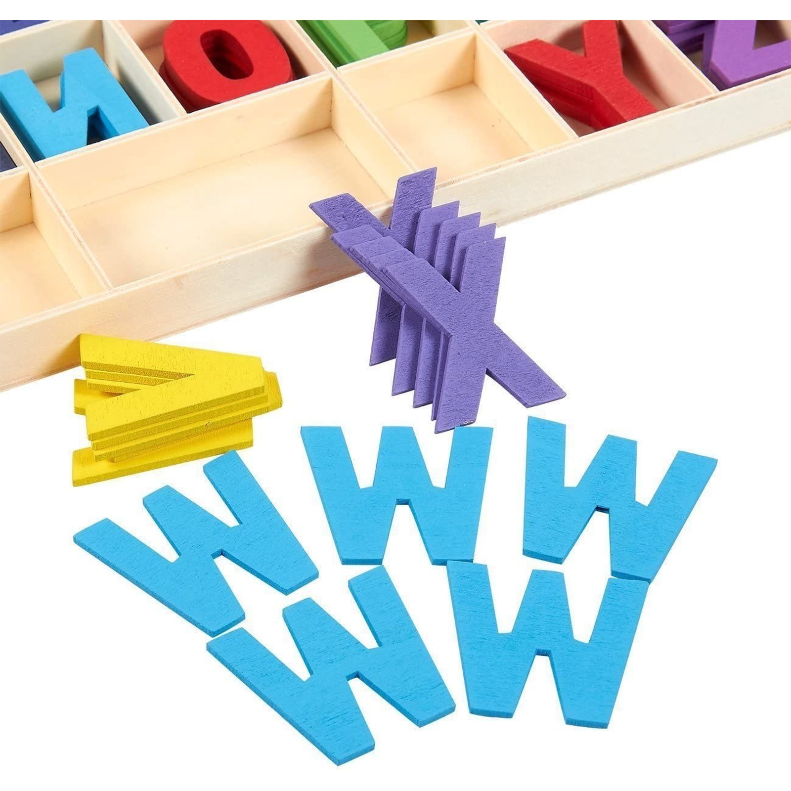 400 Wood Craft Alphabet Wooden Letters Numbers Kids Educational Learning Set 