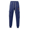 thumbnail image 4 of Men's Cargo Sweatpants with Multi Pockets Drawstring Waist Baggy Jogger Lined Casual Pants for Outdoor Hiking Work, 4 of 5