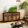 thumbnail image 4 of Costway 2 Pcs Buffet Armoire Bahut Armoire de Rangement Portes en Rotin Tablette Ajustable, 4 of 9