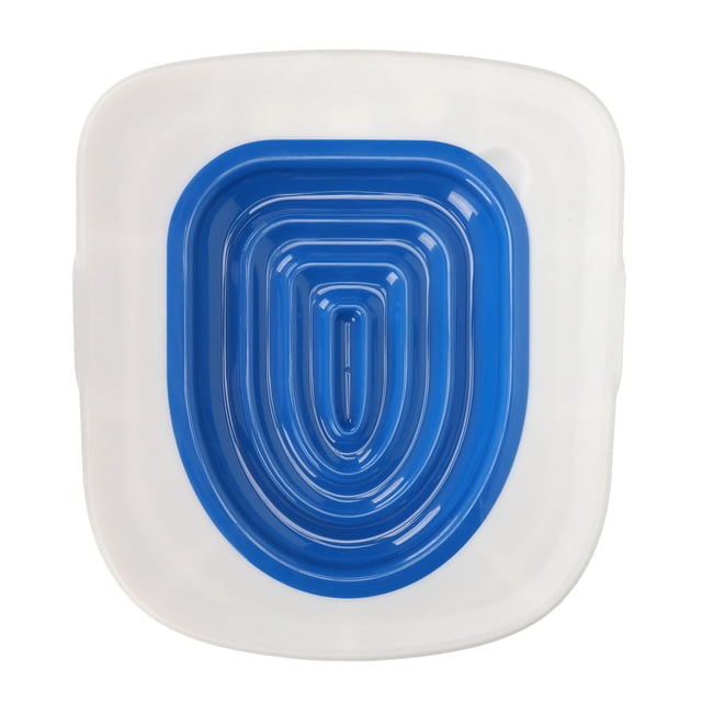 Entraîneur de Toilette pour Chat, Trousse Universelle Écologique d'Entraînement à la Toilette pour Chat, Grande Capacité de Charge, Réutilisable pour le Nettoyage des Animaux de Compagnie pour la Maison, Plateau Blanc, 1 Support Intérieur Bleu, Blanc
