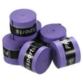 thumbnail image 1 of Unique Bargains 43.3' Round Groove Non-Slip PU Tennis Racket Overgrip Tape Wraps Purple 6 Pack, 1 of 6