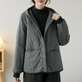 thumbnail image 4 of Ailaofu Women's Lightweight Puffer Jacket with Hood Pockets Quilted Padded Button Winter Coat, 4 of 7