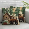 thumbnail image 3 of Qinduosi Jungle Wooden Cabin Pillow Covers for Couch Sofa Bed,Outdoor Adventure Pillow Cases Cushion Covers " Set of ,Retro Wood Frame Bear Paw Print Square Cushion Cases, 3 of 5