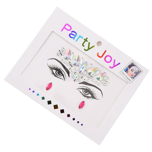 Vogacara Joyas para la frente de ojos, pegatinas autoadhesivas de diamantes de imitación, maquillaje facial ostentoso, decoraciones DIY para mujeres, Tratamientos faciales tipo 8 Vogacara CE013627-08B