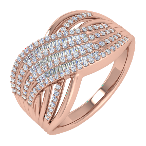 1/2 Carat Diamond Wedding Band Ring in 10K Rose Gold (Ring Size 7)