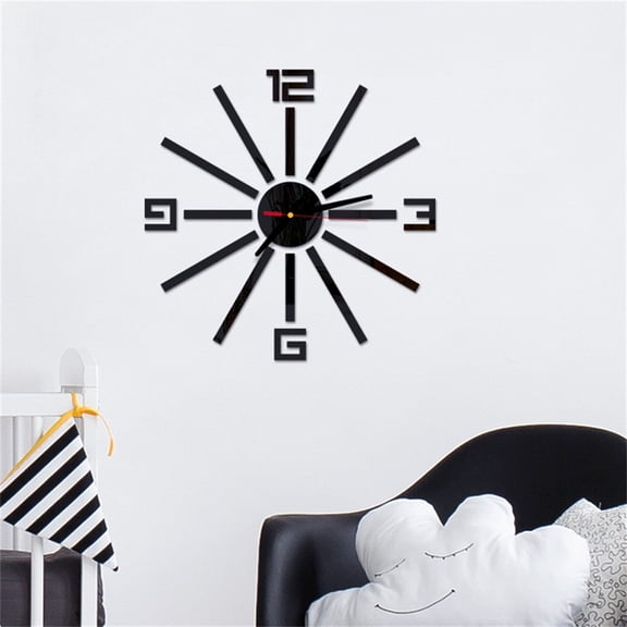 Vacemry Wall Clock, DIY Roman Numeral Wall Clock with Acrylic Mirror, Silent Sweep Wall Clock for Living Room and Bedroom, Modern Decorative Clock for Home Office