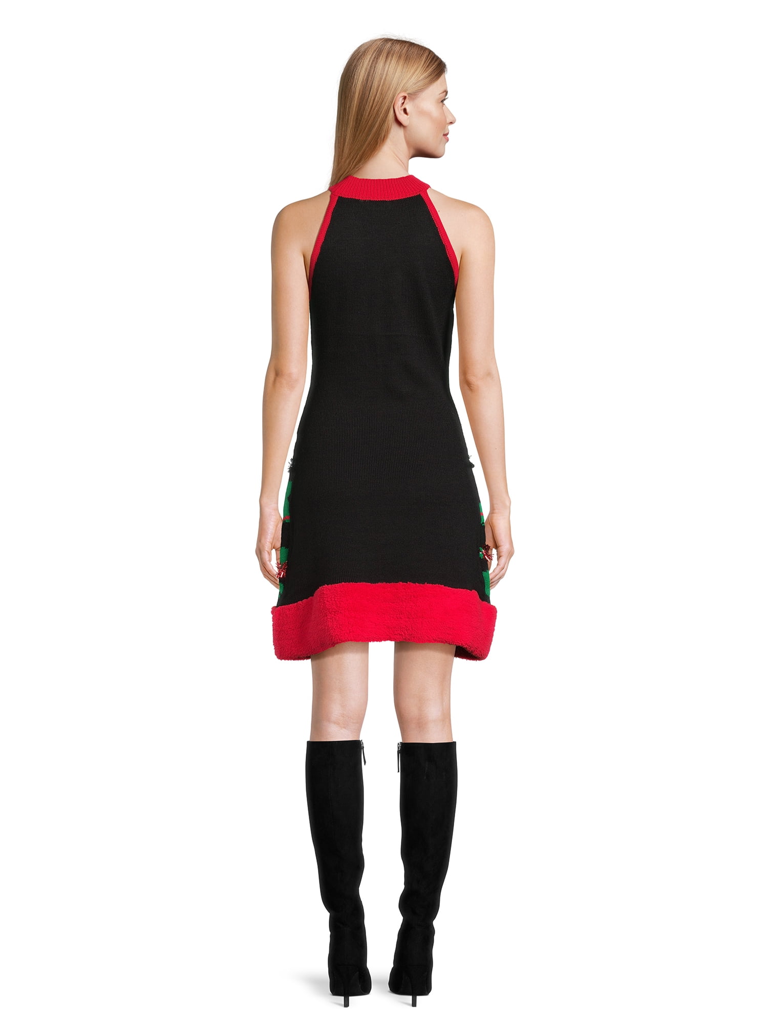 No Boundaries Juniors Sleeveless Christmas Sweater Dress Sizes XS XXXL Walmart